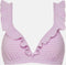 Beachlife Lilac Check Ruffle - Bikinitop met voorgevormde cups en beugel - Maat 36E - Lila/Geblokt