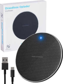 Nuvance Draadloze Oplader 10W - Wireless Charger - Antislip - Zwart