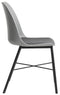 24Designs Mackay - Stoel - Set van 2 - Grijs met zwart onderstel (2 stuks)