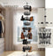 tectake® Schoenencarrousel - Draaibaar schoenenrek voor 96 schoenen - Klemmechanisme vloer-plafond - Hoogte max. 300cm
