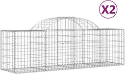 vidaXL - Schanskorven - 2 - st - gewelfd - 200x50x60/80 - cm - gegalvaniseerd - ijzer