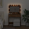 vidaXL - Kaptafel - met - LED - Verlichting - Oud - Hout - 78,5x41x135 - cm