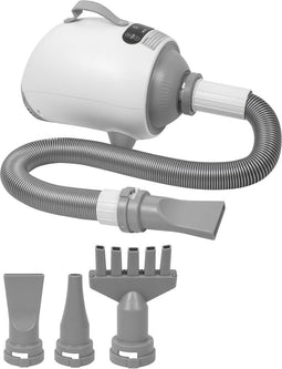 Nuvance - Hondenfohn - Waterblazer 2100W - 3 Opzetstukken - Verstelbaar Vermogen - Wit