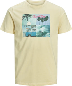 Jack & Jones JORSUITE TEE SS CREW NECK - T-shirt korte mouw met strandtekening - Geel (2020)