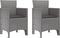 vidaXL - Tuinmeubels - met - Kussens - 2 - stuks - Lichtgrijze - Poly - Rattan