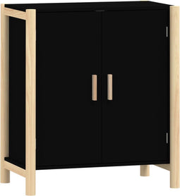 vidaXL - Dressoir - 62x38x70 - cm - bewerkt - hout - zwart
