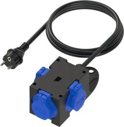 PCE 9430409 3-voudig Stopcontactsplitter Zwart, Blauw