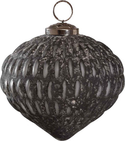 PTMD Mallin Kerstbal Uivormig - 10 x 10 x 10 cm - Glas - Grijs