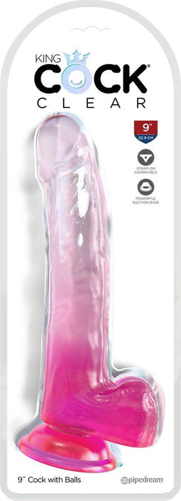 King Cock Clear 9 Inch Balls