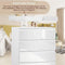 Woltu Commode met Verwijderbare Verschoonmat en 4 Lades - Wit Hoogglans - 110 cm Hoog