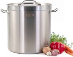 HCB® - Professionele Kookpan - 20 liter - Geschikt voor alle warmtebronnen - RVS Grijs - Ø31.5 cm x H31.5 cm