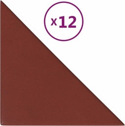 vidaXL - Wandpanelen - 12 - st - 0,54 - m² - 30x30 - cm - kunstleer - wijnrood
