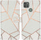 iMoshion Hoesje Geschikt voor Motorola Moto G9 Power Hoesje Met Pasjeshouder - iMoshion Design Softcase Bookcase - Wit / Meerkleurig / Goud / White Graphic