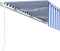 vidaXL - Luifel - automatisch - uittrekbaar - met - rolgordijn - 6x3 - m - blauw - wit