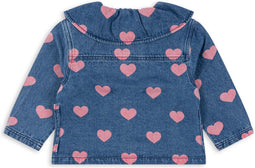 Konges Slojd Magot Denim Shirt Aop Gots Meisjes - Jurken - Kleedje - Blauw - Maat 104