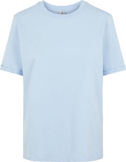 Pieces PCRIA SS FOLD UP SOLID TEE NOOS - T-shirt - Ronde hals korte mouwen - Kentucky Blue