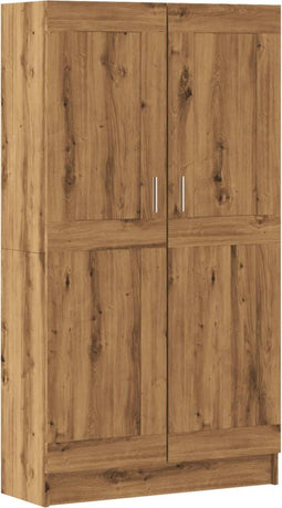 vidaXL - Boekenkast - 82,5x30,5x150 - cm - bewerkt - hout - artisanaal - eikenkleur