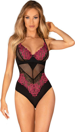 Obsessive - Rosenty Teddy - Zwart/Paars