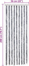 vidaXL - Vliegengordijn - 56x200 - cm - chenille - grijs - en - wit