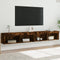 vidaXL - Tv-meubels - met - LED-verlichting - 2 - st - 100x30x30 - cm - gerookt - eiken