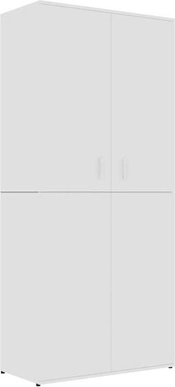 vidaXL - Schoenenkast - 80x39x178 - cm - bewerkt - hout - wit