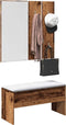 vidaXL - Halmeubelset - bewerkt - hout - oud - houtkleurig