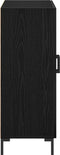 vidaXL - Dressoir - Zwart - Eiken - 69,5x34x90 - cm - Geprefabriceerd - Hout
