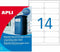 Stickers/etiketten Apli Wit 20 Lakens 99,1 x 38,1 mm