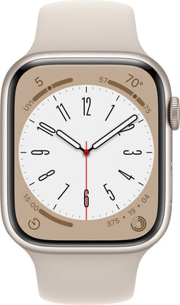 Apple Watch Series 8 - Smartwatch - Temperatuurregistratie en Crashdetectie - Sterrenlicht Aluminium
