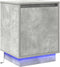 vidaXL - Nachtkastje - met - LED-verlichting - Betongrijs - 39x34,5x50 - cm
