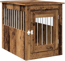 vidaXL - Hondenbench - 55x75x65 - cm - bewerkt - hout - oud - houtkleurig