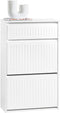 SoBuy FSR165-W - Schoenenkast - 2 Flapdeuren en Lade - Wit