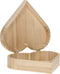Houten kist hartvorm groot 20cm