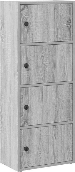 vidaXL - Boekenkast - 40x24x102 - cm - bewerkt - hout - grijs - sonoma - eikenkleurig
