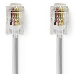 Nedis TCGP90100WT20 - Telefoonkabel - RJ10 male/male - 200 cm - Wit