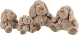 J-Line knuffel Hond + Sjaal Zittend - textiel - beige - extra large