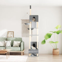 Kattenmeubel Vloer Tot Plafond 277-303 Cm Crèmekleurig