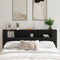 vidaXL - Hoofdbord - Kast - Zwart - Eiken - Spaanplaat - Kingsize - Opslag