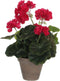 Mica Decorations Geranium Kunstplant in Bloempot Stan - H34 x Ø20 cm - Donkerroze