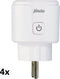 Alecto SMART-PLUG10 - Smart wifi tussenstekker 16A 3680W - 4-pack wit (4 stuks)