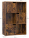 Woltu 6-Vaks Boekenkast met Deuren - Rustiek Bruin - 59,6 x 29 x 91 cm - Opbergkast met 6
