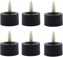 led waxinelichtjes zwart - 6 stuks