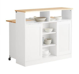 SoBuy FSB36-WN - Buffetkast - Schuifdeuren wieltjes - Wit
