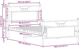 vidaXL - Bedframe - zonder - matras - hout - sonoma - eikenkleurig - 140x200 - cm