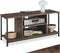 Tectake TV-meubel - Lowboard met 4 open vakken - Industrieel design - Donkerbruin - Afmeting (LxBxH) 110 x 40 x 50,5 cm