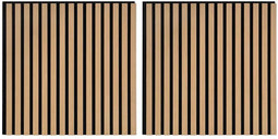 vidaXL - Akoestische - wandpanelen - 2 - st - latten - 60,5x60 - cm - eikenfineer