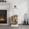 vidaXL - Houtblokhouder - 33,5x30x110 - cm - massief - grenenhout - wit