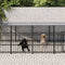 vidaXL - Hondenkennel - met - dak - 7,51 - m² - staal