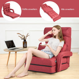 Coast Sofa Bed - Lazy Folding Sofa - Verstelbare rugleuning 90°-180° - Rood