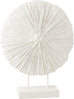 J-Line Deco Coral Op Voet Polyresine Gebroken Wit